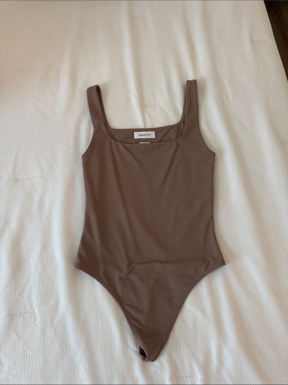 Aritzia Brown Scoop-Neck Bodysuit